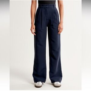 A&F Sloane Tailored Wide Leg Pant Navy Size 28 / 6 R